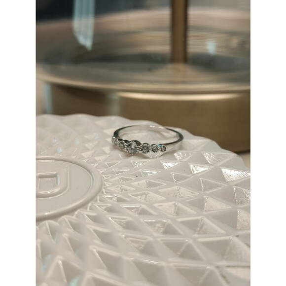 925 Sterling Silver Ring Cubic Zirconia Ring CZ Engagement Promise Ring - Picture 4 of 6